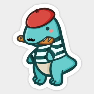 French T-Rex, cute Dino, Dinosaur Sticker